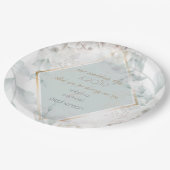 Hochzeitsbuffet | Eleganter Alabaster Wasserfarben Pappteller (Schrägansicht)