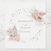 Hochzeitsbühne Blume Weinetikett (Einzelnes Label)