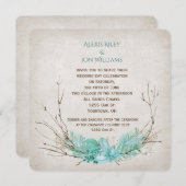 Hochzeitsbukett auf Textur Einladung (Vorne/Hinten)