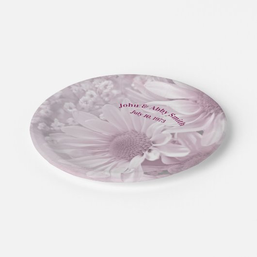 Hochzeitsbukett in Rosa Pappteller (Schrägansicht)