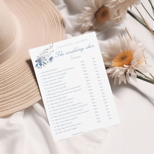 Hochzeitschuh Dusty Blue Brautparty Spielkarte Einladung