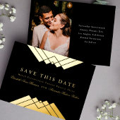 Hochzeitschwarz geometrisches Gold Save the Date Folieneinladung