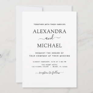 Hochzeitschwarz-Weiß-elegante Typografie Einladung