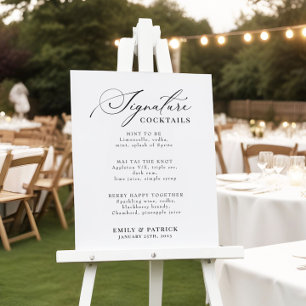 Hochzeitscocktail-Bar-Menü Elegantes modernes Post Poster