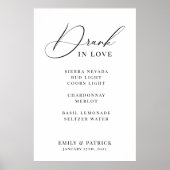 Hochzeitscocktail-Bar-Menü Poster (Vorne)