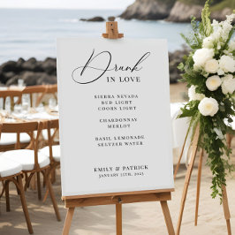 Hochzeitscocktail-Bar-Menü Poster