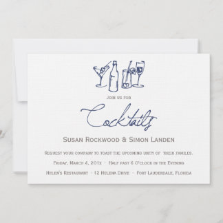 Hochzeitscocktail-Einladungen| Blau Einladung