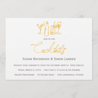 Hochzeitscocktail-Einladungen| Gelb Einladung