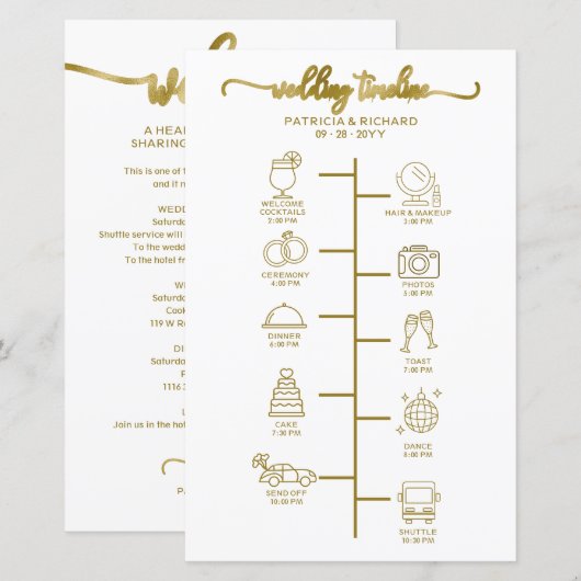 Hochzeitscocktail - Icon Wedding Willkommen (Vorne/Hinten)