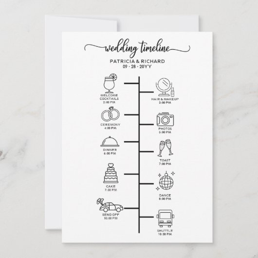 Hochzeitscocktail - Icon Wedding Willkommen Einladung (Vorderseite)