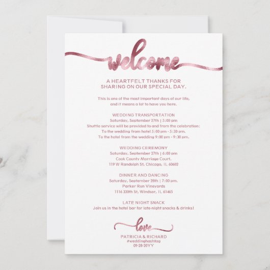 Hochzeitscocktail - Icon Wedding Willkommen Einladung (Rückseite)