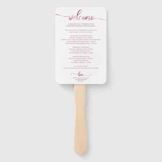 Hochzeitscocktail - Icon Wedding Willkommen Fächer (Rückseite)