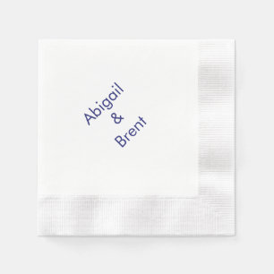 Hochzeitscocktail in Navy und Weiß Serviette