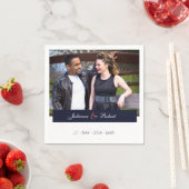 Hochzeitscocktail Napkins für Marineblau und Koral Serviette (Beispiel)