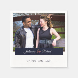 Hochzeitscocktail Napkins für Marineblau und Koral Serviette