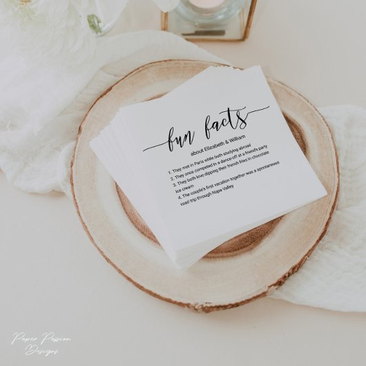 Hochzeitscocktail Napkins mit Spaß Fakten! Serviette