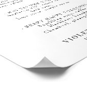 Hochzeitscocktail oder Bar Menu Elegant Betrunken Poster (Ecke)