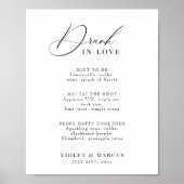 Hochzeitscocktail oder Bar Menu Elegant Betrunken Poster (Vorne)