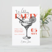 Hochzeitscocktail-Party Einladung (Stehend Vorderseite)