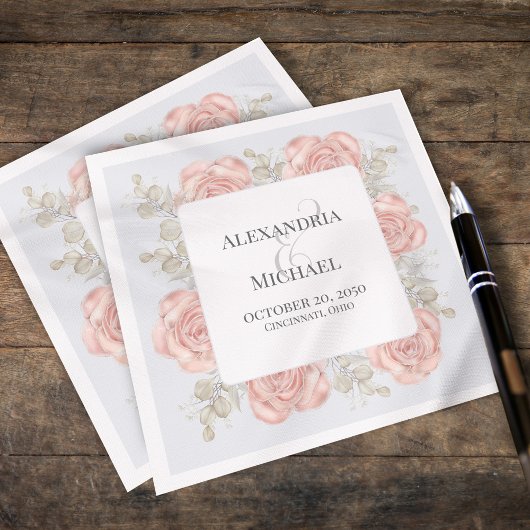 Hochzeitscocktail Personalisiert Elegant Serviette