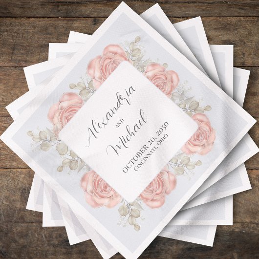 Hochzeitscocktail Personalisiert Elegant Serviette