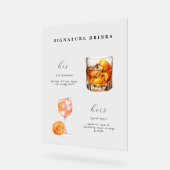 Hochzeitscocktails Signature Drinks Acrylschild (Winkel)