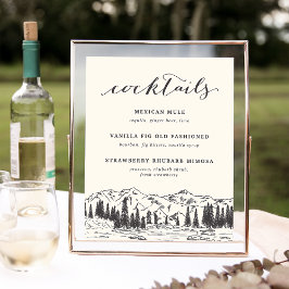 Hochzeitscocktails Unterschreiben Poster