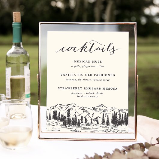 Hochzeitscocktails Unterschreiben Poster
