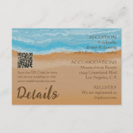 Hochzeitscodierung des tropischen Ocean Beach QR Begleitkarte