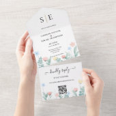 Hochzeitscodierung für Aquarellfarben All In One Einladung (Abreißen)