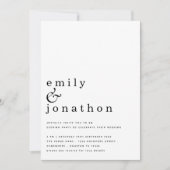 Hochzeitscodierung für Minimalistischen Text QR Co Einladung (Vorderseite)