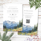 Hochzeitscodierung für Wasserfarben-Wildblume QR Einladung
