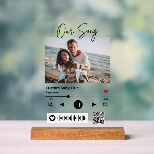 Hochzeitscodierung unseres langscannbaren QR-Codes Acrylschild (Neutral)