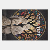 Hochzeitscouch & Baum des Lebens Weinkultur und Ta Geschenkpapier Set (Vorderseite)