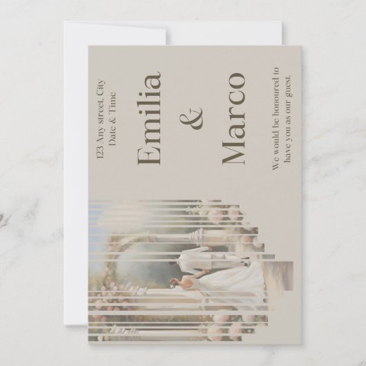 Hochzeitscouch im Garten Einladung (Vorderseite)