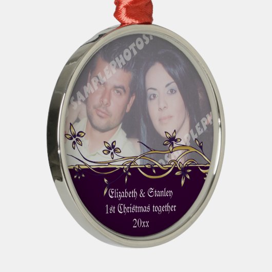 Hochzeitscoulis 1. Weihnachtsdekoration des Fotos Ornament Aus Metall (Rechts)