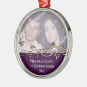 Hochzeitscoulis 1. Weihnachtsdekoration des Fotos Ornament Aus Metall (Links)