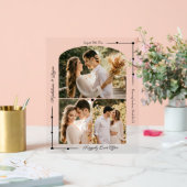 Hochzeitscoupe Custom Foto Collage Moderne Herzen Acrylschild (Hochzeit)