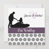 Hochzeitscoupe Damask Einladung (Vorderseite)