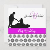 Hochzeitscoupe Damask Einladung (Vorderseite)
