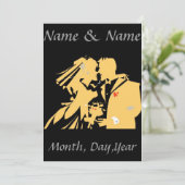 Hochzeitscoupel-Silhouette, bearbeiten Einladung (Stehend Vorderseite)