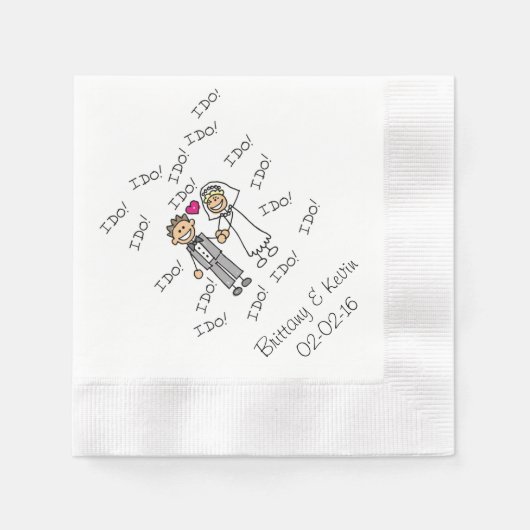 Hochzeitscouple I machen Personalisiertes Papier N Serviette (Vorderseite)