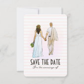 Hochzeitscouple Illustration Save the Date Card (Vorderseite)
