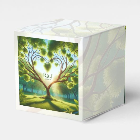 Hochzeitscouple-Monogram-Bevorzugungsbox Geschenkschachtel (Vorderseite)