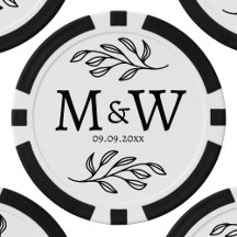 Hochzeitscouple Monogram Date Elegant Botanical