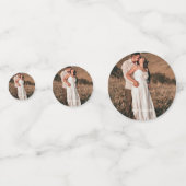 Hochzeitscouple Monogramm Foto hinzufügen Konfetti (Vorderseiten)