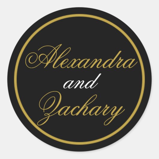 Hochzeitscoupour/Begrüßungstasche Sticker Black Go (Vorderseite)