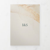 Hochzeitscreme Alles in einem Set Smaragdgrüne Ros Dreifach Gefaltete Einladung (Cover)