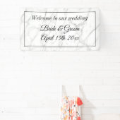 Hochzeitscreme-Begrüßungsbanner aus weißem Marmor Banner (InSitu)