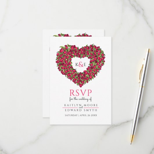 Hochzeitscreme-Blume-UAWG RSVP Karte (Vorderseite/Rückseite Beispiel)